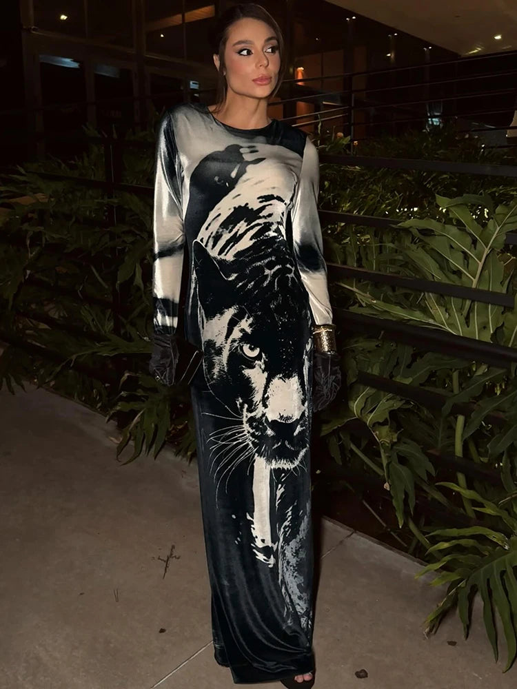 Tiger Print Maxi Dress