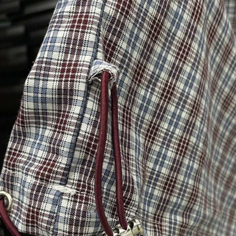 KUCLUT 2025 Autumn New Fashion Ruffle Plaid Batwing Sleeve Zipper Loose Jacket For Casual Elastic Waist Wide-Leg Pants 1A621