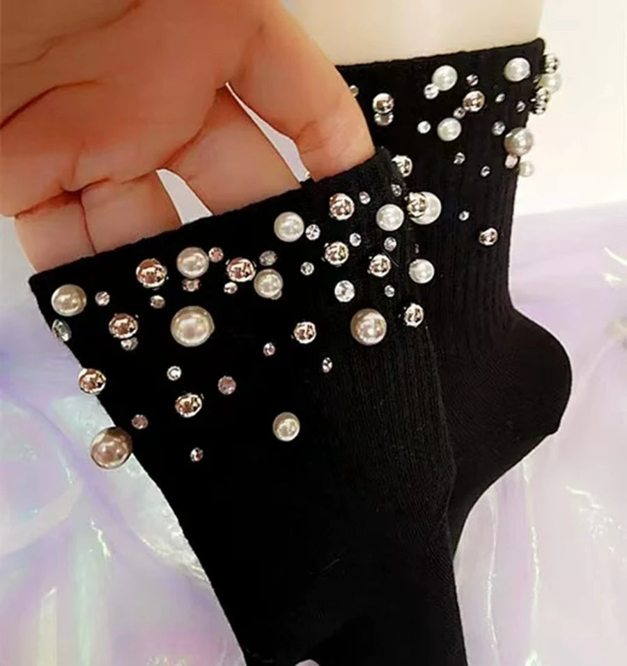 Beaded Stitch Cotton Socks