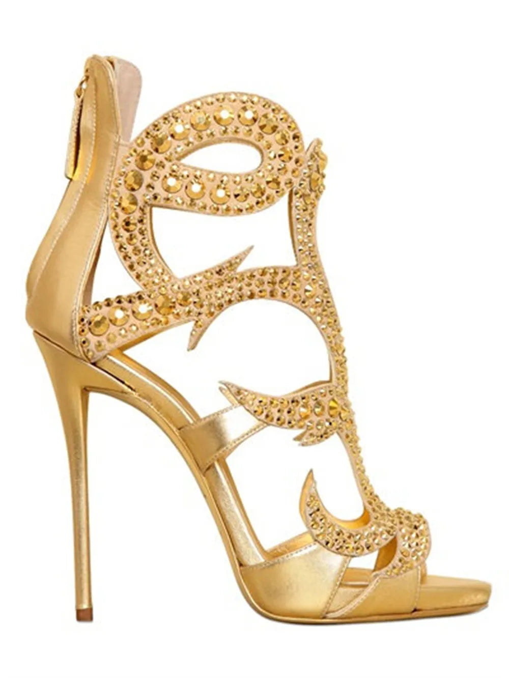 Rhinestone Patent Leather Thin High Heels for Women