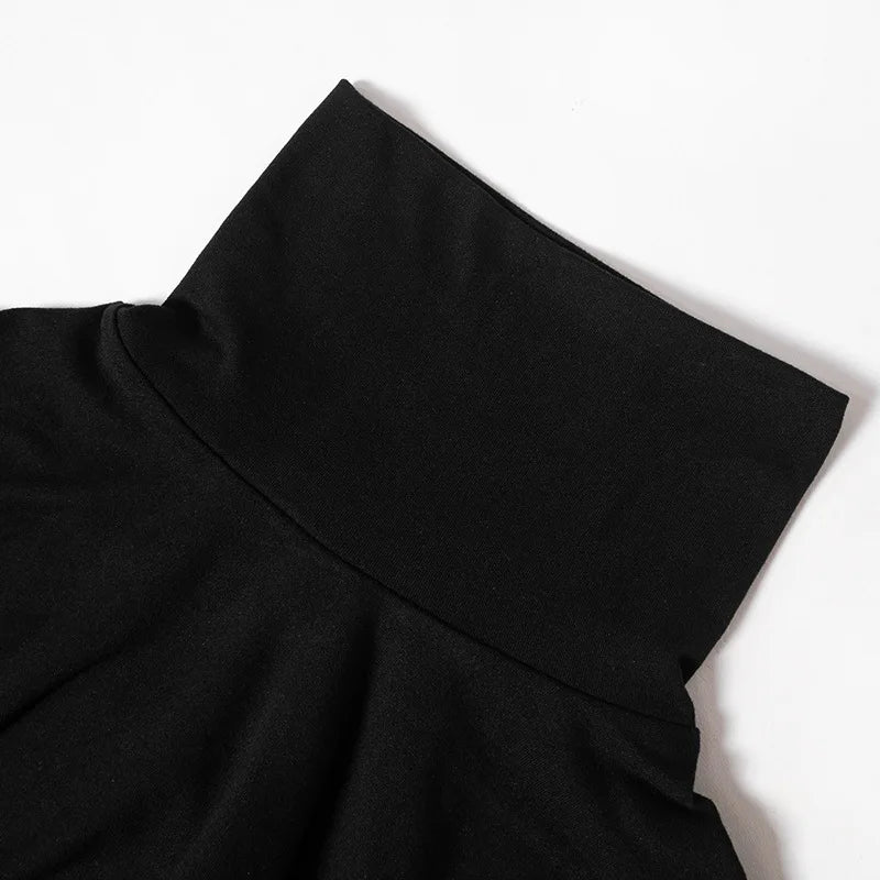 Cryptographic Fall Winter Turtleneck Elegant Long Sleeve Maxi Dress Outfits for Women Casual Fashion Bodycon Dresses Vestido