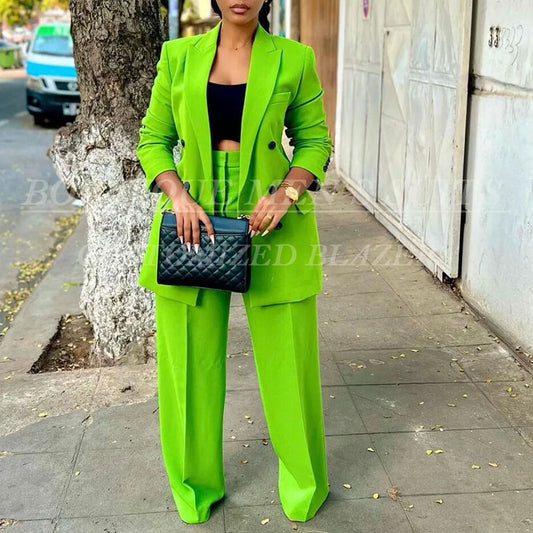Double Breasted Peak Lapel Suit Set