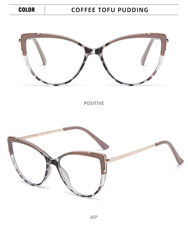 Cat Eye Fashion Blue Light Reading Glasses for Women