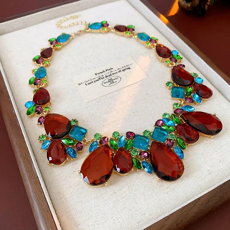 Rhinestone Choker and Earring Set