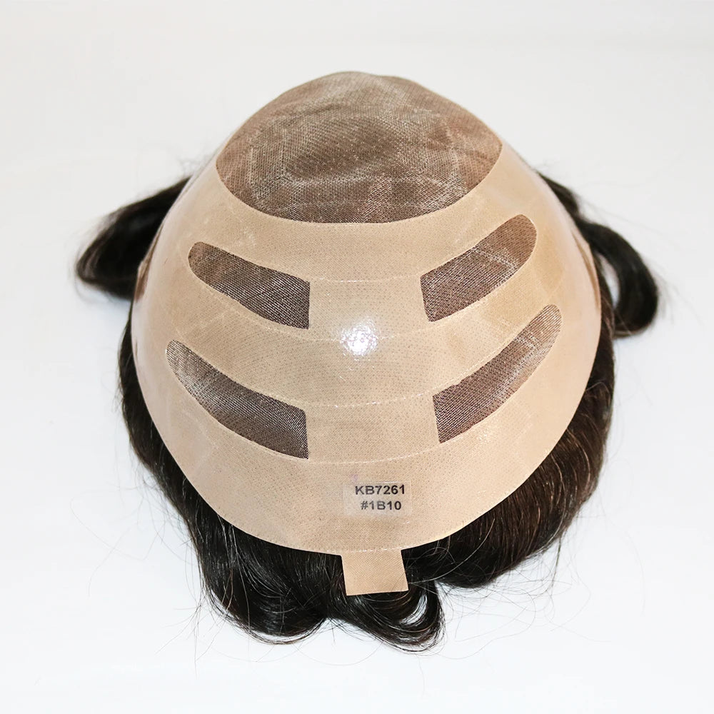 Curly Human Hair Toupee With Natural Hairline for Women