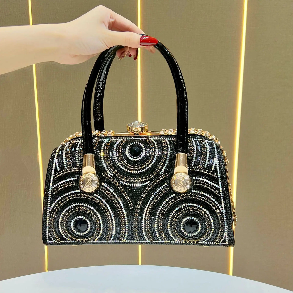 New Dinner Handbag Luxury Brand Diamond-encrusted Sparkling Dinner Party Handbag Fashion Trend Women's Shoulder Crossbody Bag