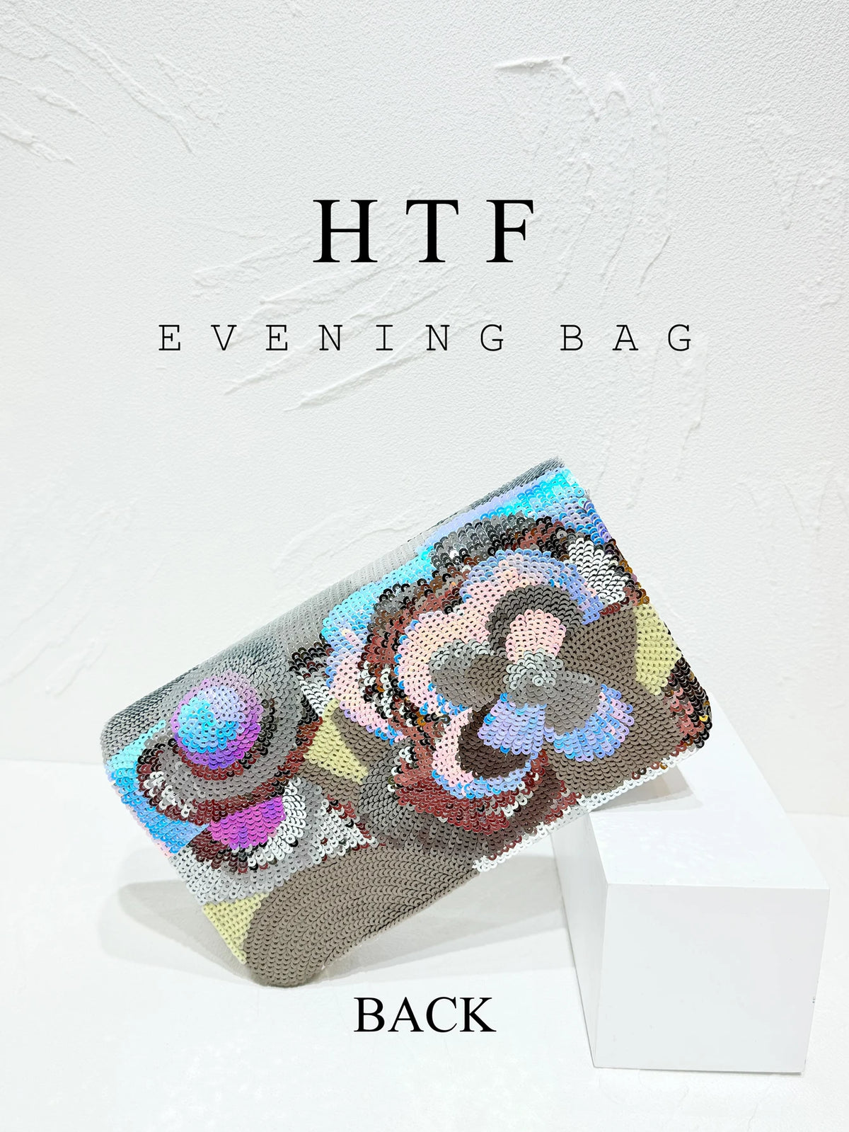 Sequin Floral Embroidered Clutch Bag With Chain for Women