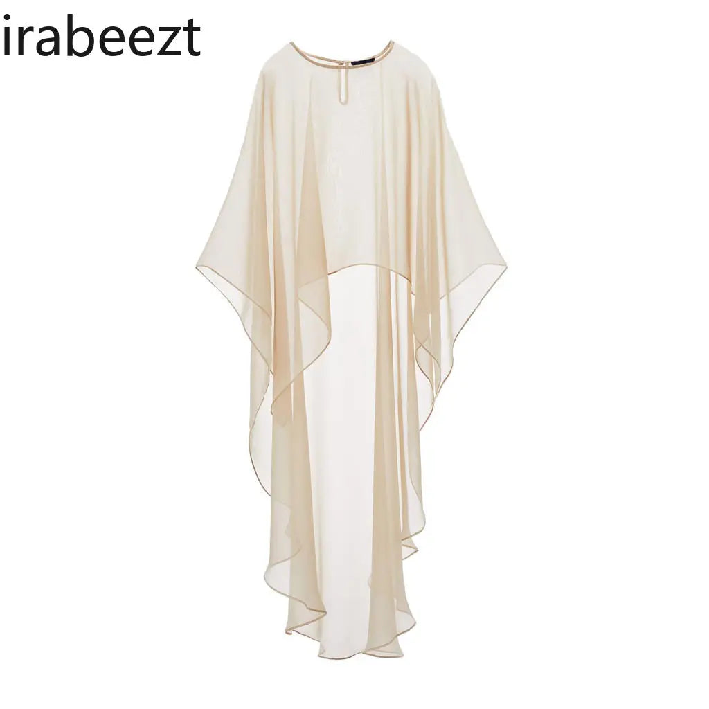 Elegant Lightweight Asymmetric Tulle Summer Blouse For Women