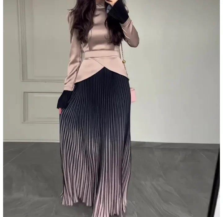 Long Sleeves Dresses Women Clothing New Round Neck Back Strap Slim Fit Dress Y2k Skirt for Female Streetwear 2024 Autumn Winter