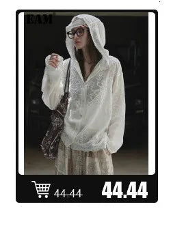 [EAM] Red Sequins Big Size Casual Knitting Cardigan Sweater V-Neck Long Sleeve Women New Fashion Tide Spring Autumn 2025 1DJ3382