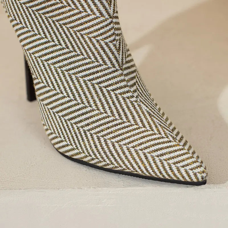 Pointed Toe High Heel Stiletto Ankle Boots for Women