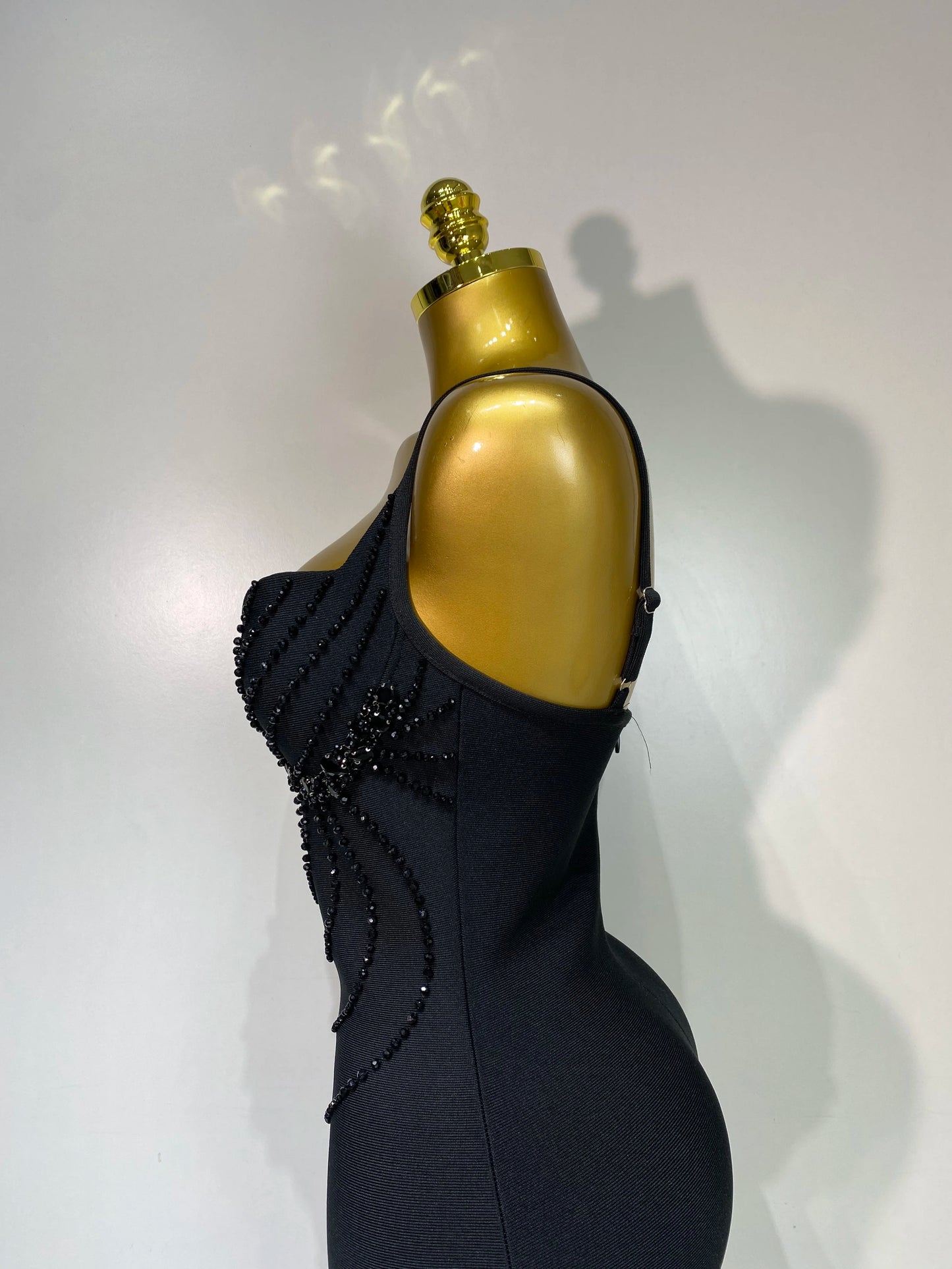 Women Sexy Beading Spaghetti Strap Bodycon Bandage Dress Club Party Luxury Birthday Celebrity Elegant Dresses Wedding Guest Gown