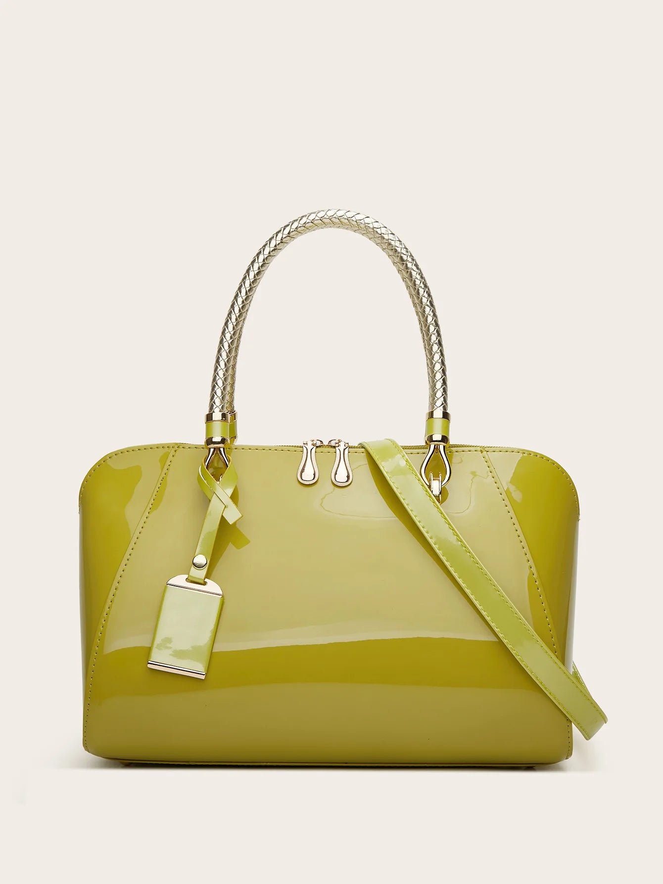 ABQP New Women's Handbag Luxury Brand Fashion Patent Leather Women's Shoulder Bag Large Capacity Boston Women's Bag High Quality