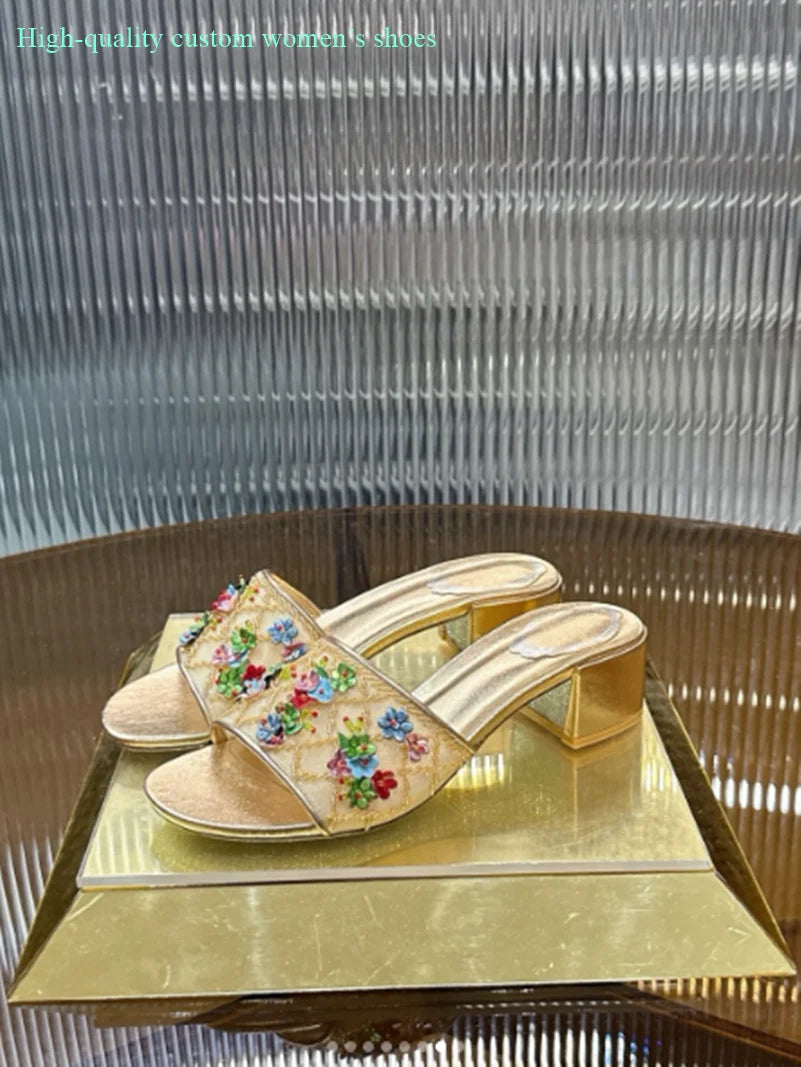 Floral Rhinestone Embellished Wedding Shoes for Women