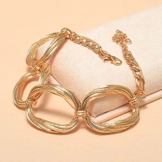 Trendy Bracelet Golden Metal Bracelet Wholesale Of Women's Accessories Round Hoops Bracelet