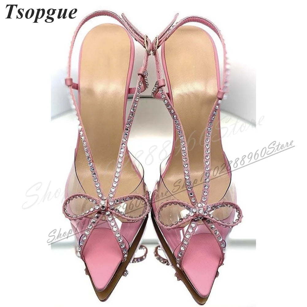 Crystal Strap Slingback Sandals