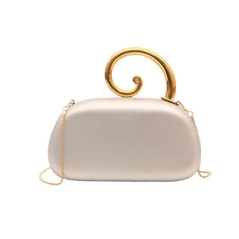 Sequined Irregular Handle Evening Clutch
