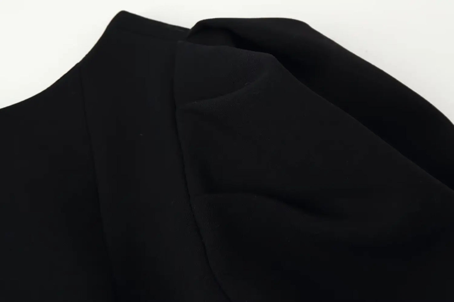 Pearl Bow Puff Sleeve Black Backless Top for Women