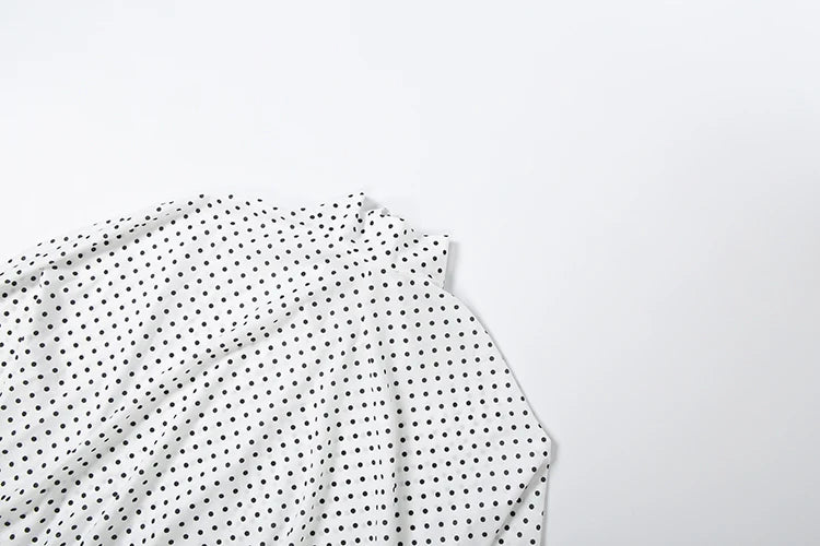 Polka Dot See Through Crop Top and Shorts Set for Women