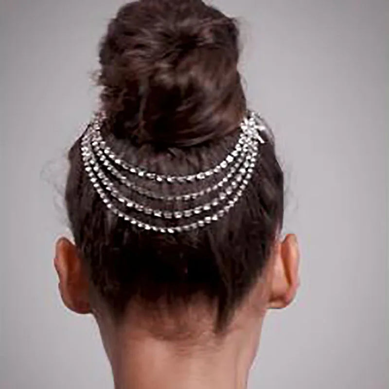 Star Crystal Tassel Hair Comb Headpiece