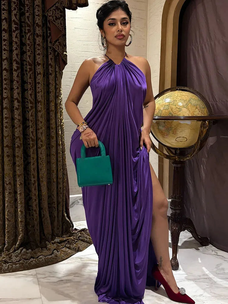Elegant Ruched Long Off Shoulder Evening Dress for Women