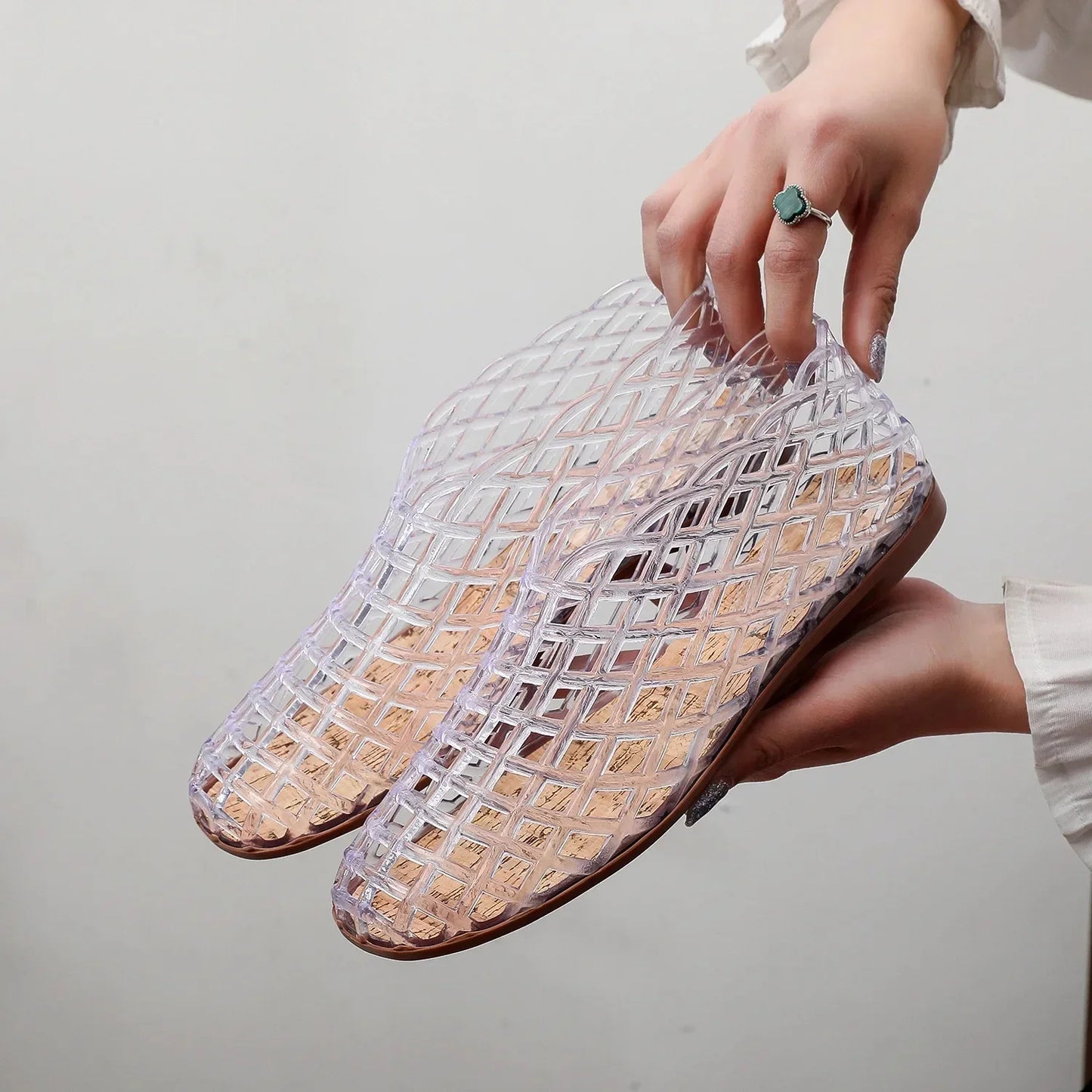 Lightweight Breathable Hollow Out Jelly Slides For Women