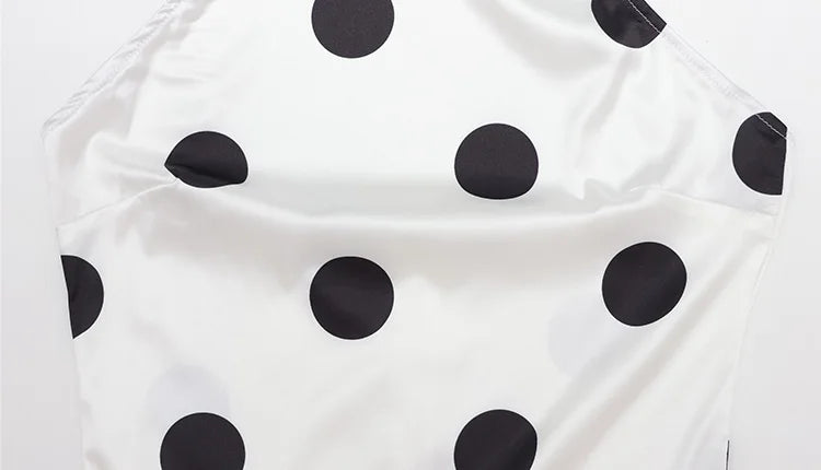 Polka Dot Halter Neck Backless Mini Dress for Women