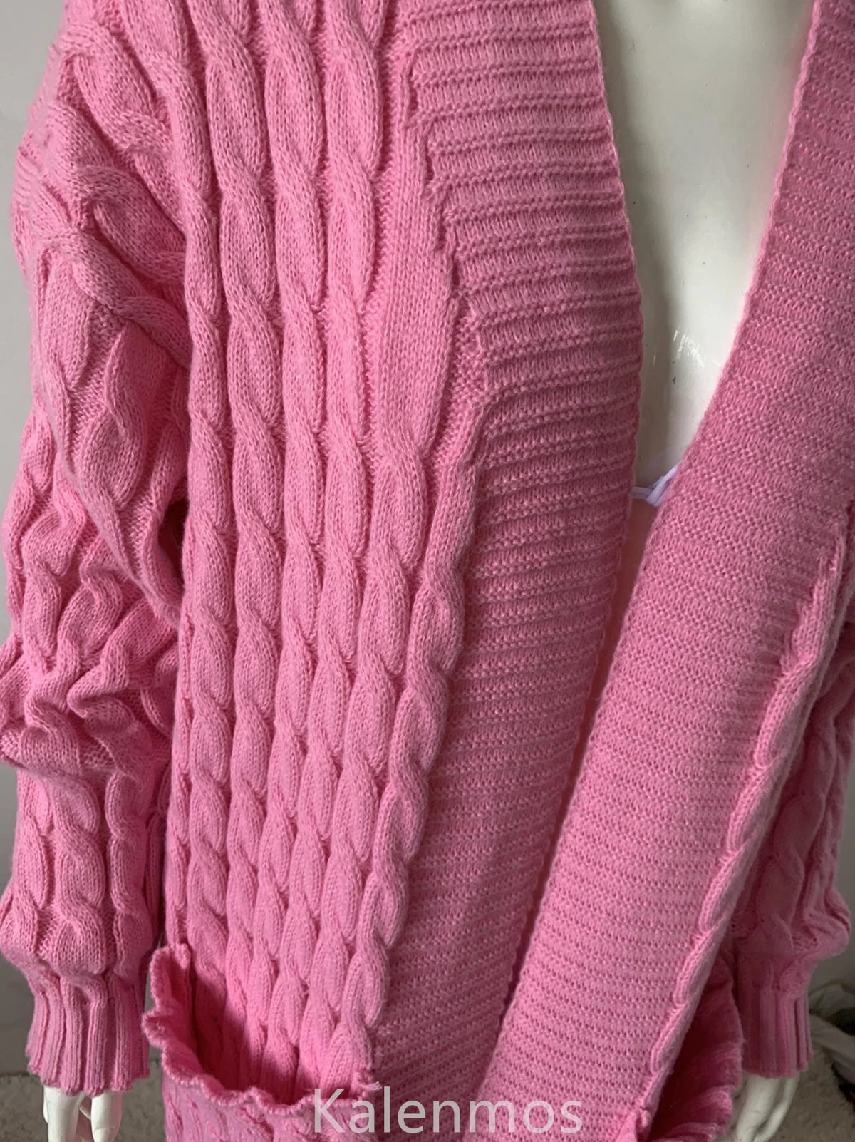 Long Sleeve Crochet Knit Cardigan Sweater for Women