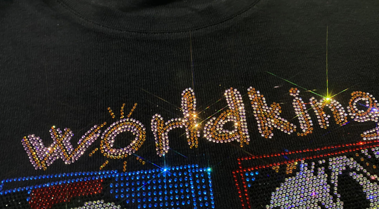 Rhinestone Accented Long Sleeve Top
