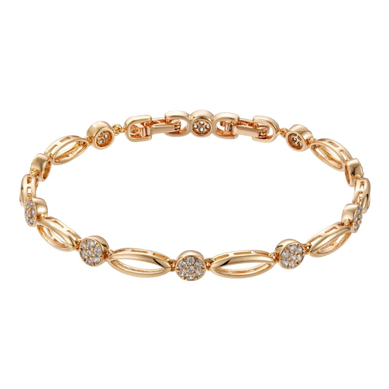 Rose Gold Tone Zircon Chain Bracelet