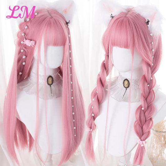 Heat Resistant Straight Synthetic Wig With Bangs For Women