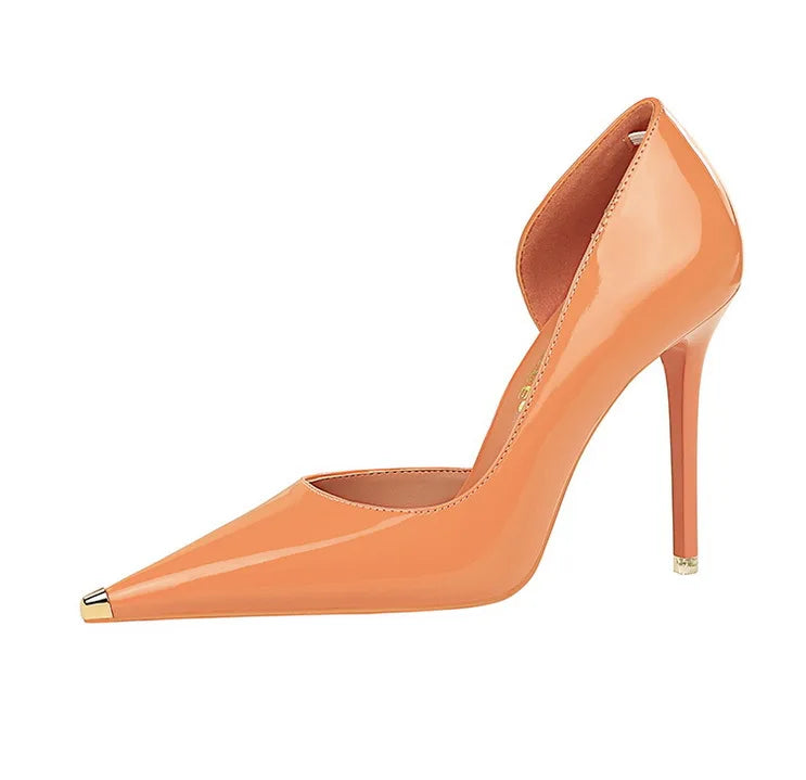 Pointed Toe Patent Leather Stiletto Pumps for Women