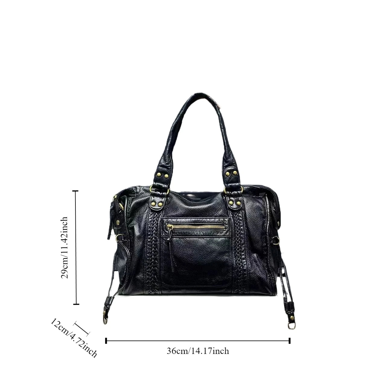 Large Capacity Retro Distressed Shoulder Crossbody Bag for Women