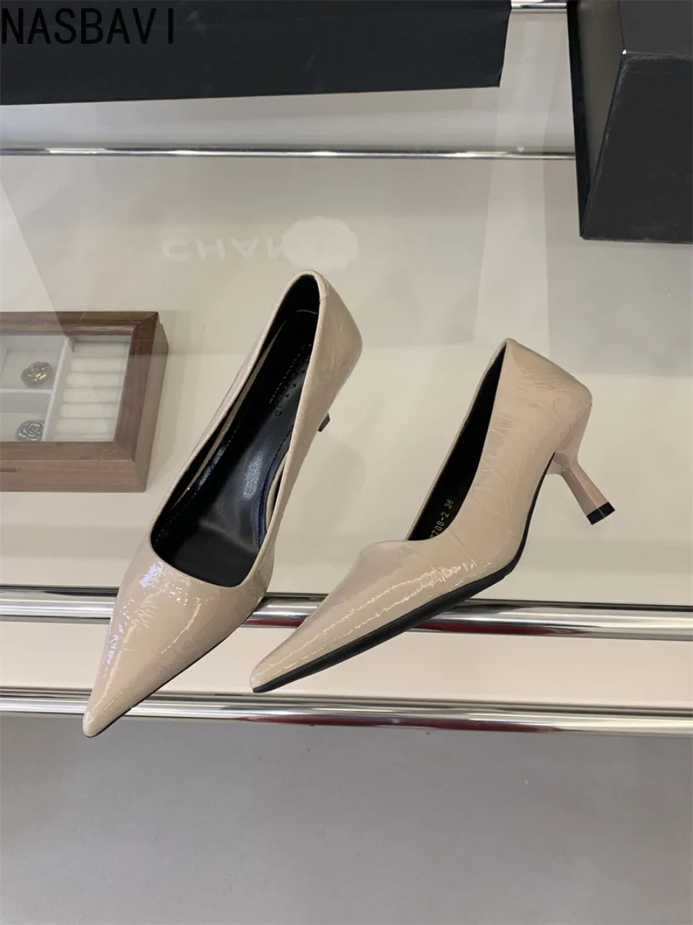 Elegant Slim Pointed Toe Slip On Pumps