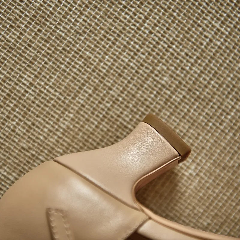 Elegant High Heel T Strap Sandals With Closed Toe for Women