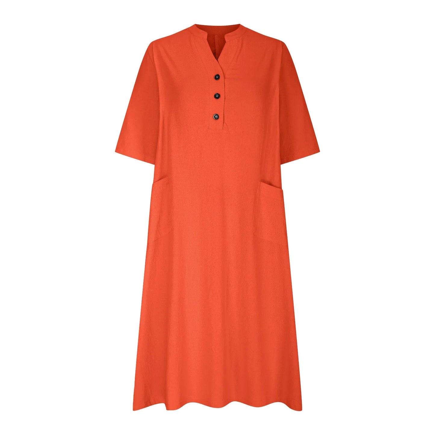 Elegant Casual Short Sleeve Solid Midi Dress for Women