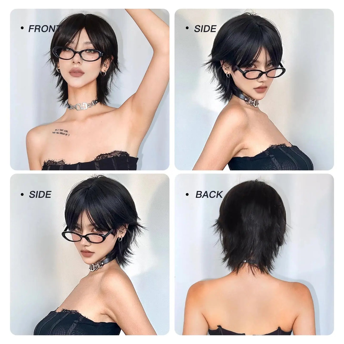Trendy Short Straight Synthetic Wig With Bangs for Women