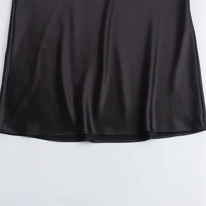 Summer Women's Satin Long Dresses Fashion Sleeveless Elegant Evening Party Dresses