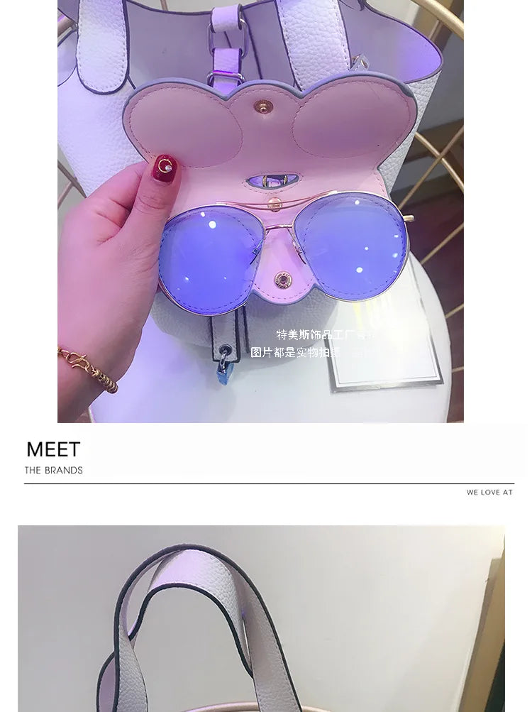 Diamonds cute glasses clip ins fashion sunglasses bag portable sunglasses case protective cover bag bag hanging jewelry