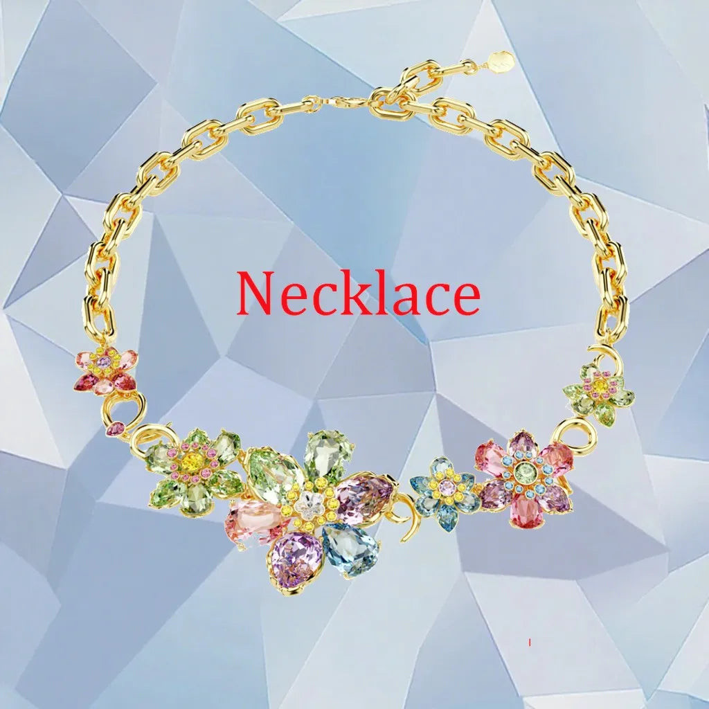 Gold Plated Zirconia Crystal Pendant Set for Women
