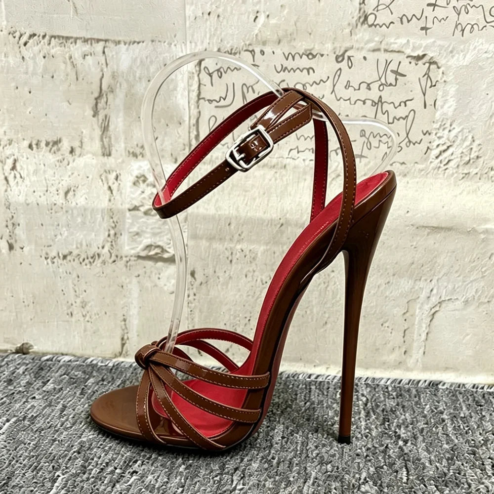Ultra High Stiletto Heel Open Toe Strappy Sandals for Women