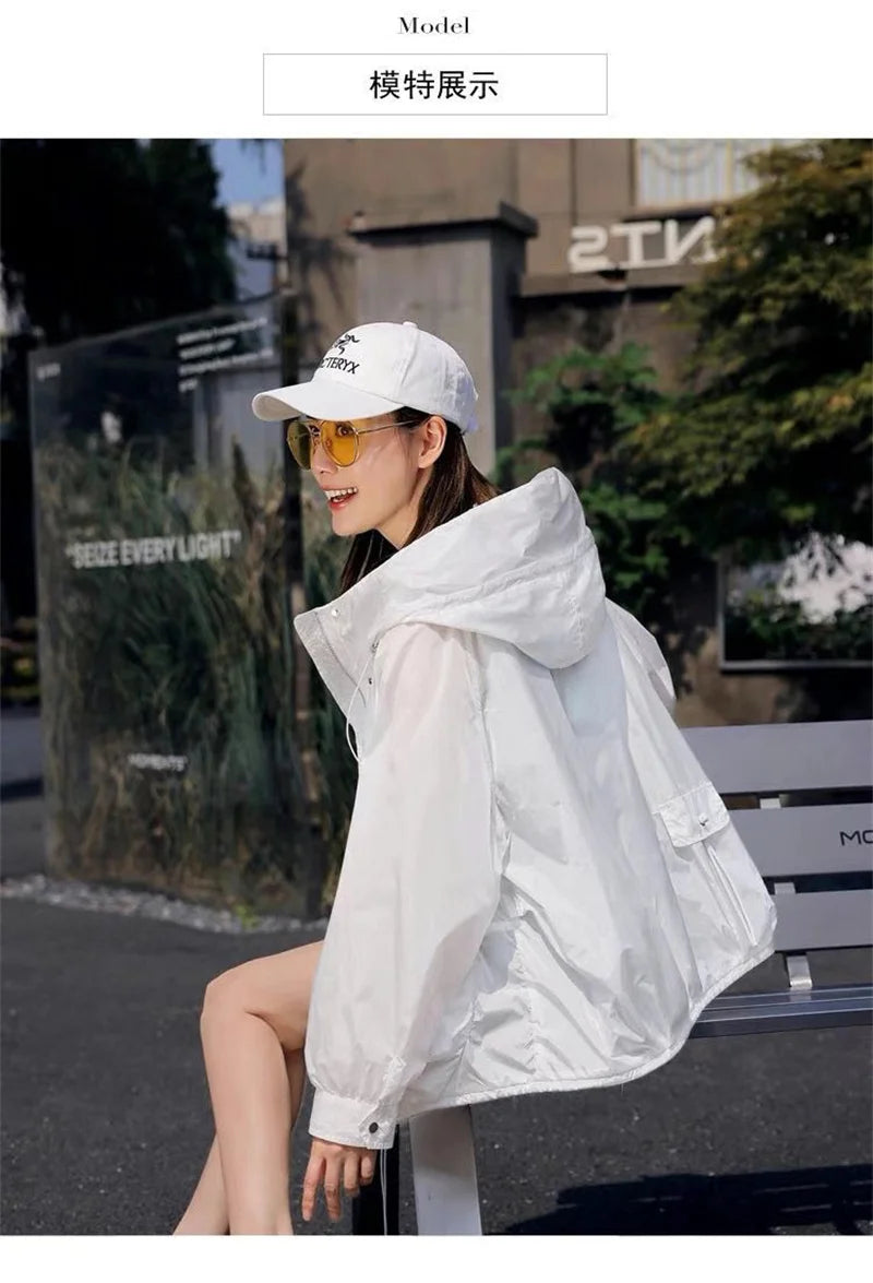 Casual Loose Fit Breathable Hooded Jacket for Women