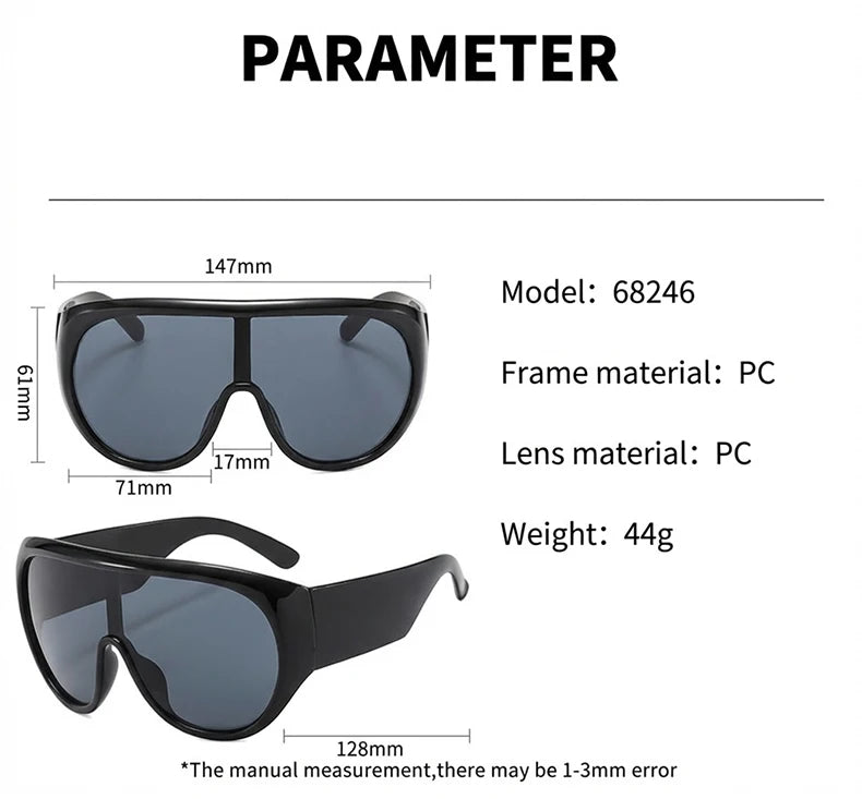 Oversized Futuristic Visor Shield Sunglasses for Women