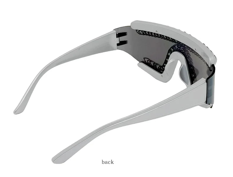 Oversized Rhinestone Chain Sunglasses