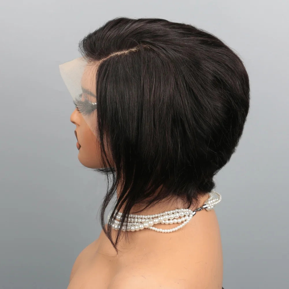 Short Curly Brazilian Human Hair Lace Front Wig for Women