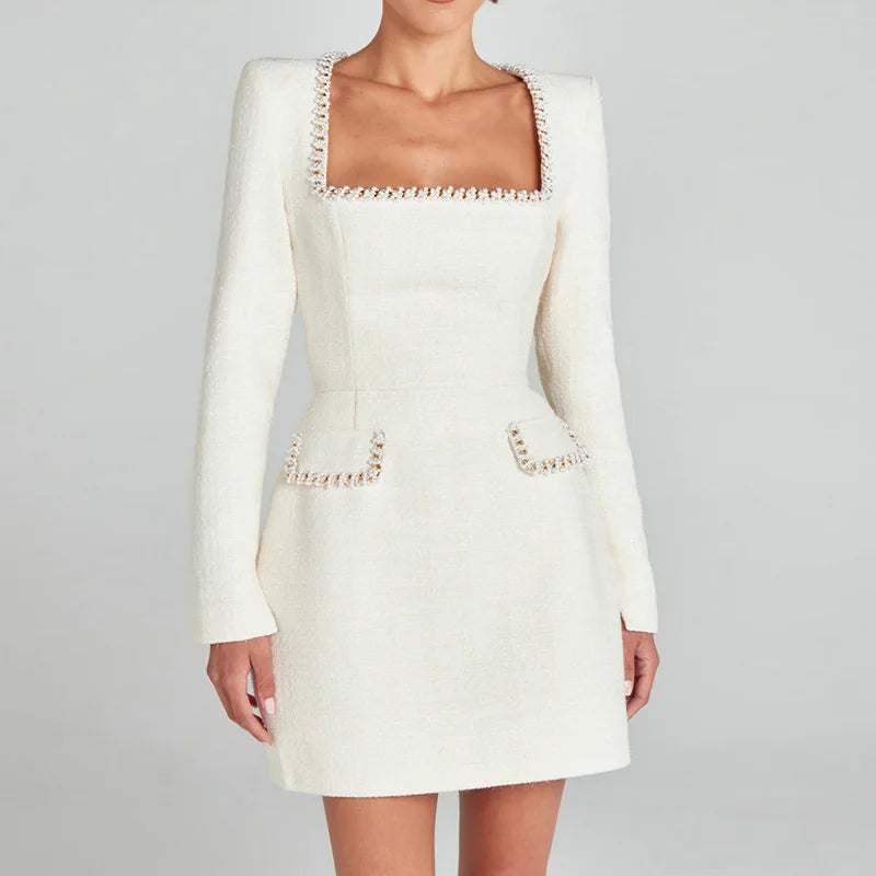 Summer Autumn Patchwork Slim Fit Party Dress, Women 2025 Vintage Backless O Neck Mini Dress, Sexy Sleeveless Pocket Ladies Dress