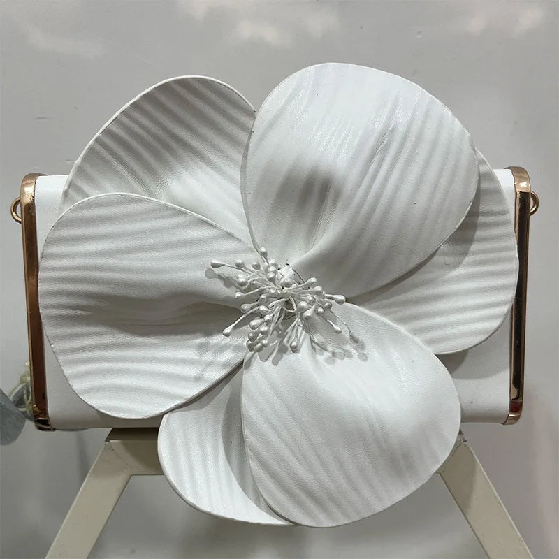 Creative Flower Small Square Bag Fashion Texture Versatile Elegant Crossbody Chain Bag High-grade Leather Irregular Clutch Bag