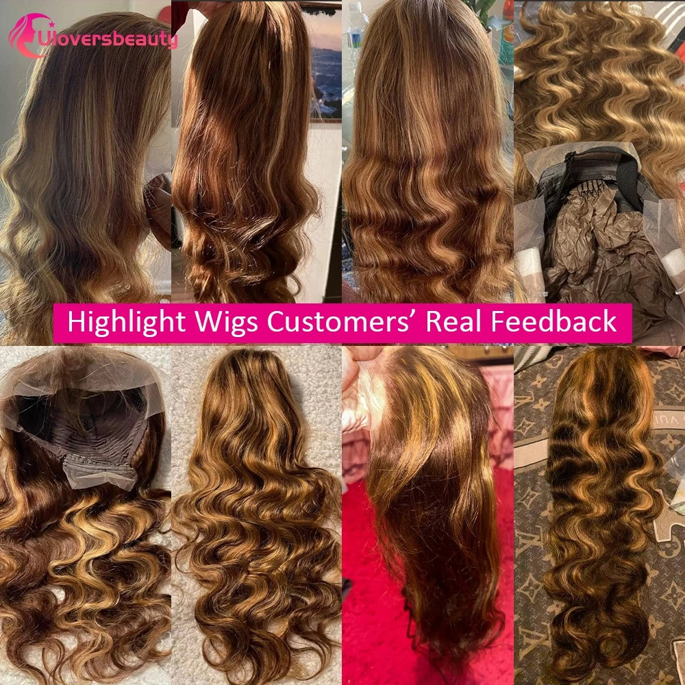 Highlight Body Wave Lace Front Human Hair Wig for Women