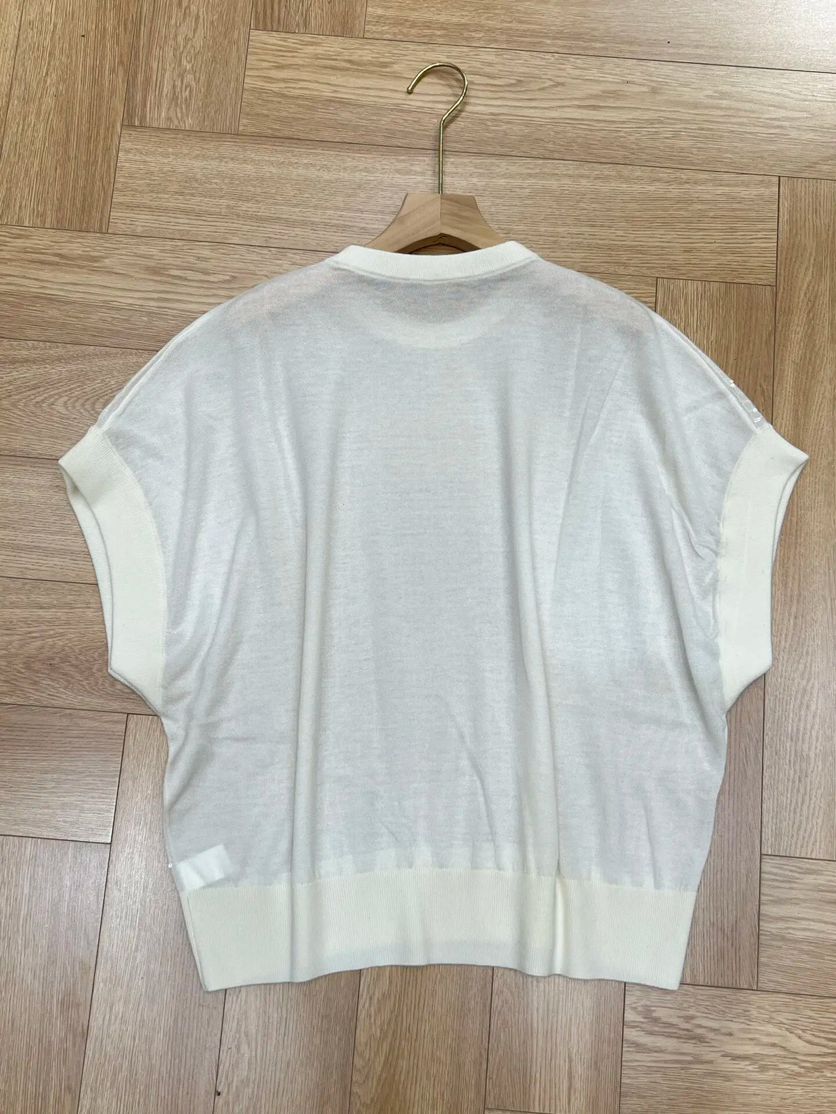 Loose Fit Sparkling Sequin Summer Knit Polo Top for Women