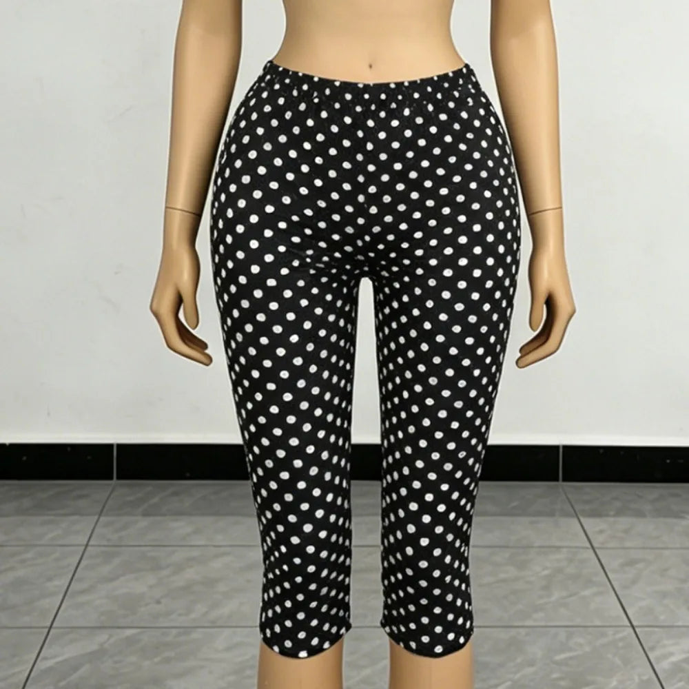 Chic Polka Dot Letter Print Two Piece Set for Women